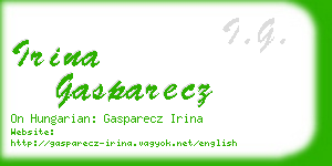 irina gasparecz business card